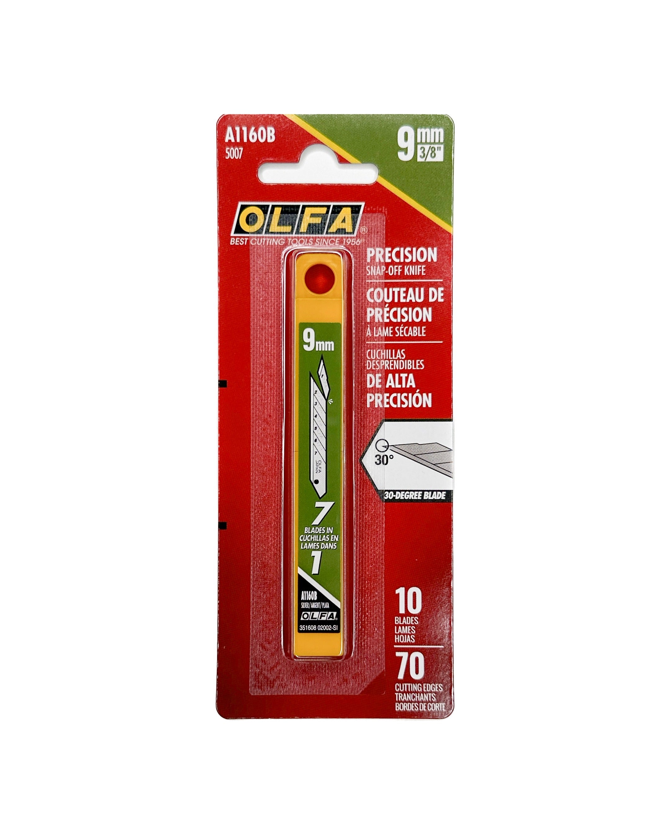 Olfa A1160B 30 Degree Carbon Steel Snap Off Blade (10 pack)